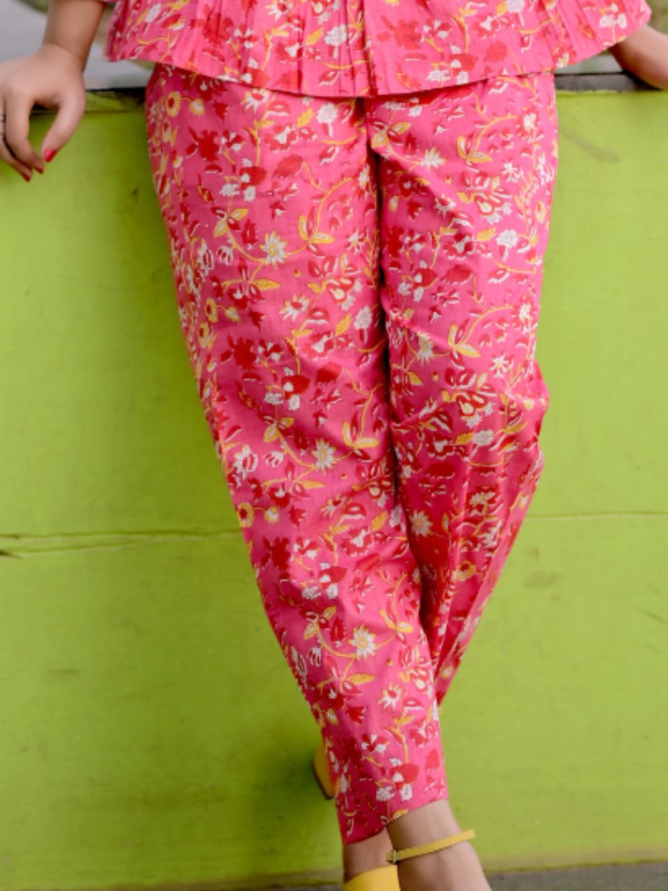 Pink A Cotton Bottom Wear, cotton pajamas, pink pants, printed bottoms
