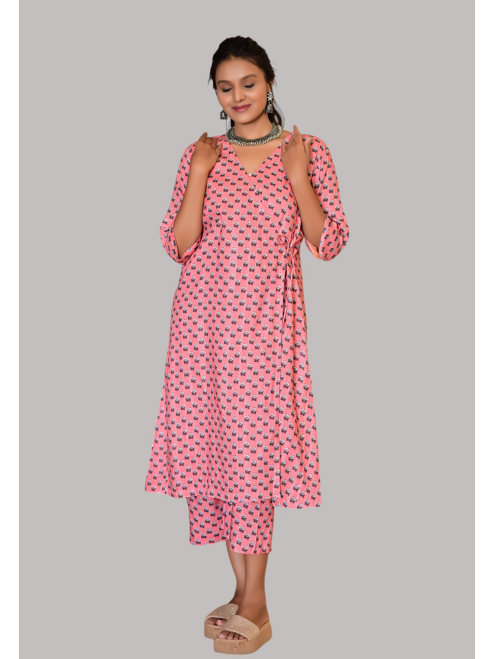 Petal Flow Pink Co-ord Set, pink co-ord set, cotton co-ords