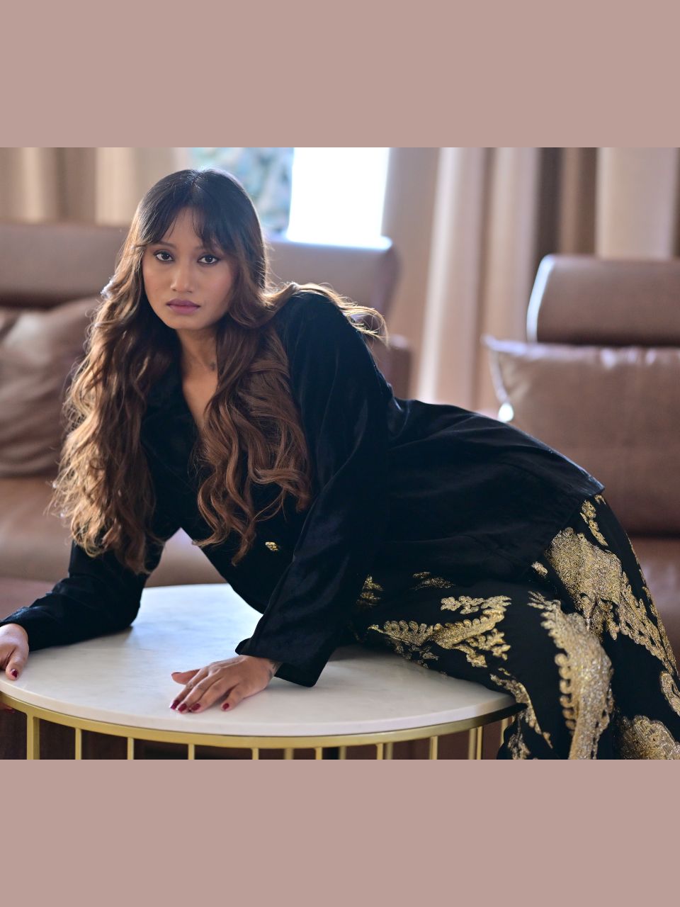 Velvet Zari Blazer Set