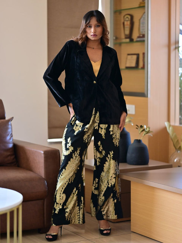 Velvet Zari Blazer Set