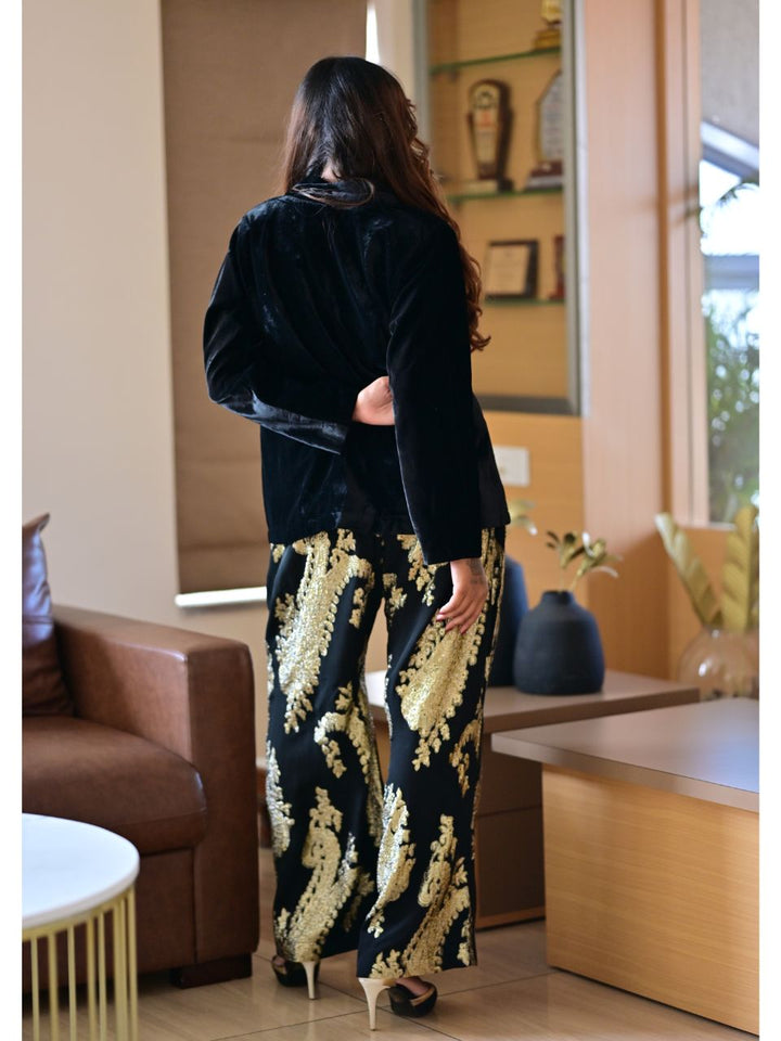 Velvet Zari Blazer Set