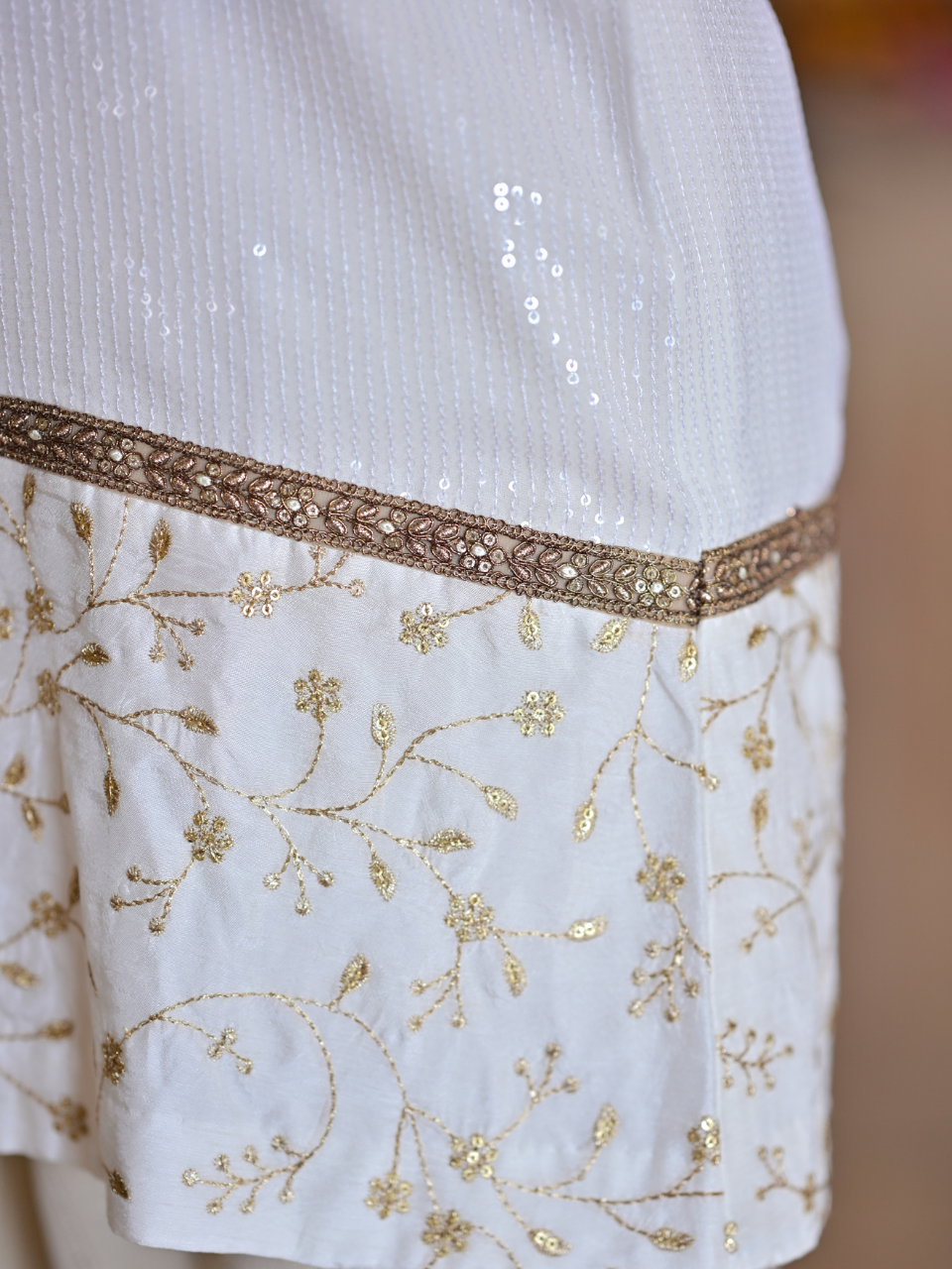 White Sequin Embroidered Shirt, silk shirt, white shirts, partywear shirts, embroidered shirt
