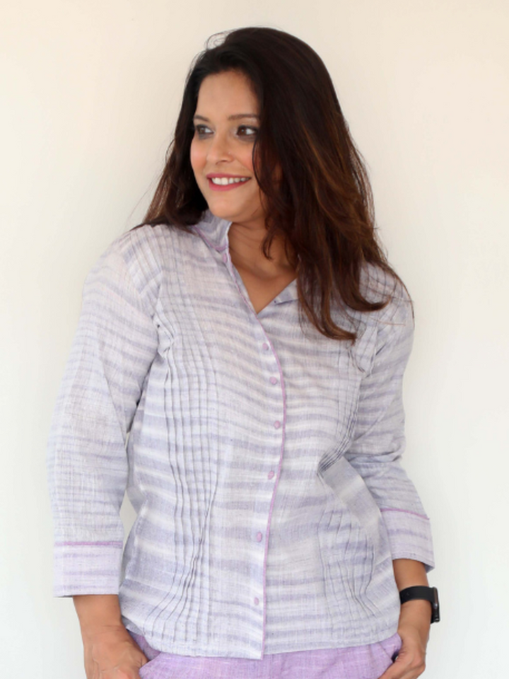 Balanced Purple Khadi Shirt