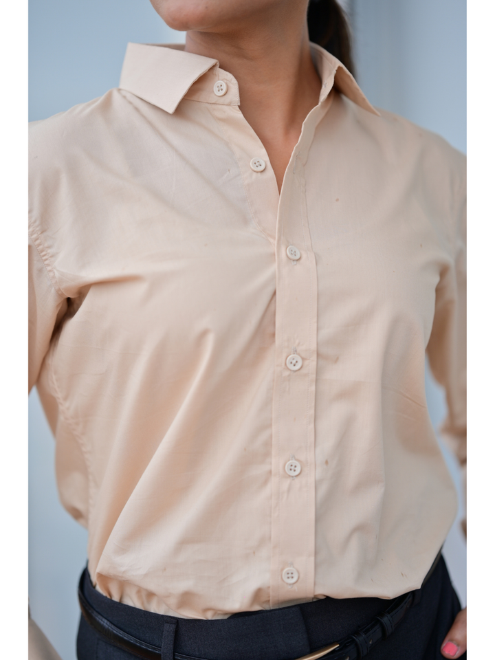 Beige Classic Formal Shirt, beige color shirt, cotton shirts, cotton lyocell shirt, formal shirts