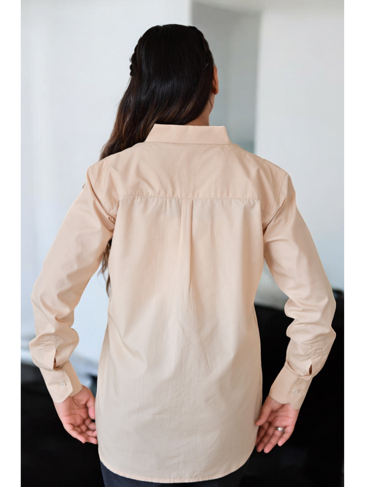 Beige Classic Formal Shirt, beige color shirt, cotton shirts, cotton lyocell shirt, formal shirts