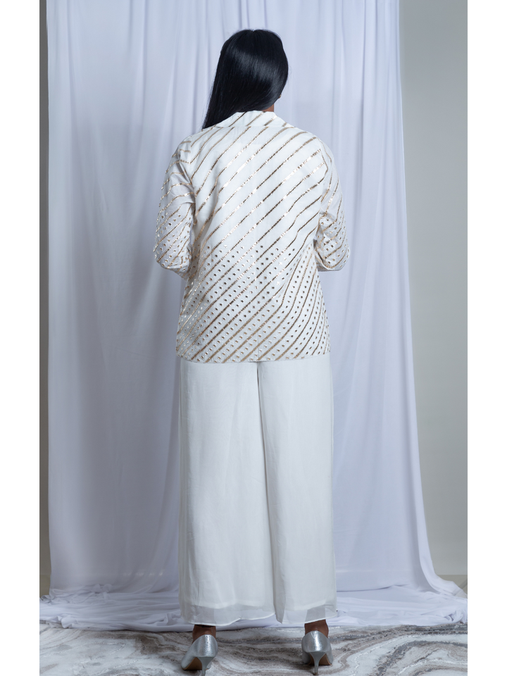 Chanderi Embroidered Top, chanderi top for women, crop top, white top, partywear top, Pongal sale, Lohri sale
