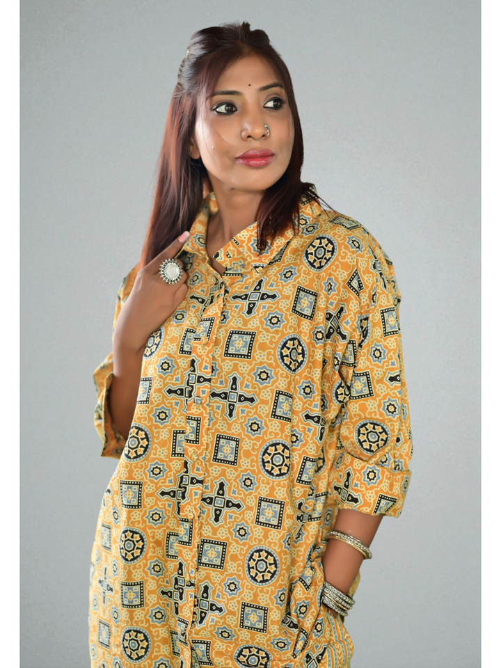 Sunlit Flow – Cotton Set, cotton co ord set, yellow co-ord set,co-ord sets

