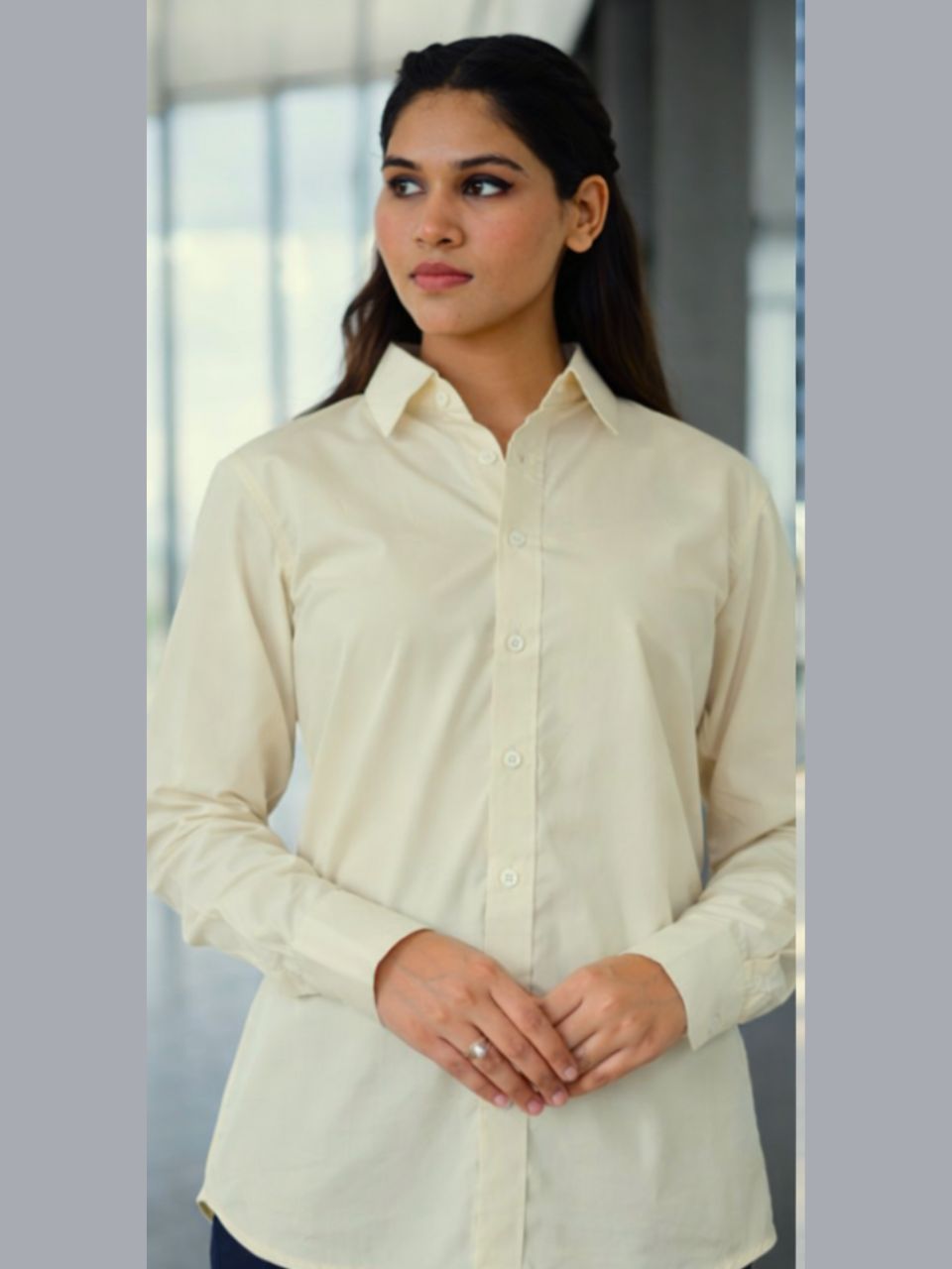 Butter Yellow Classic A Formal Shirt, lemon color shirt, cotton shirts, cotton lyocell shirt, formal shirts
