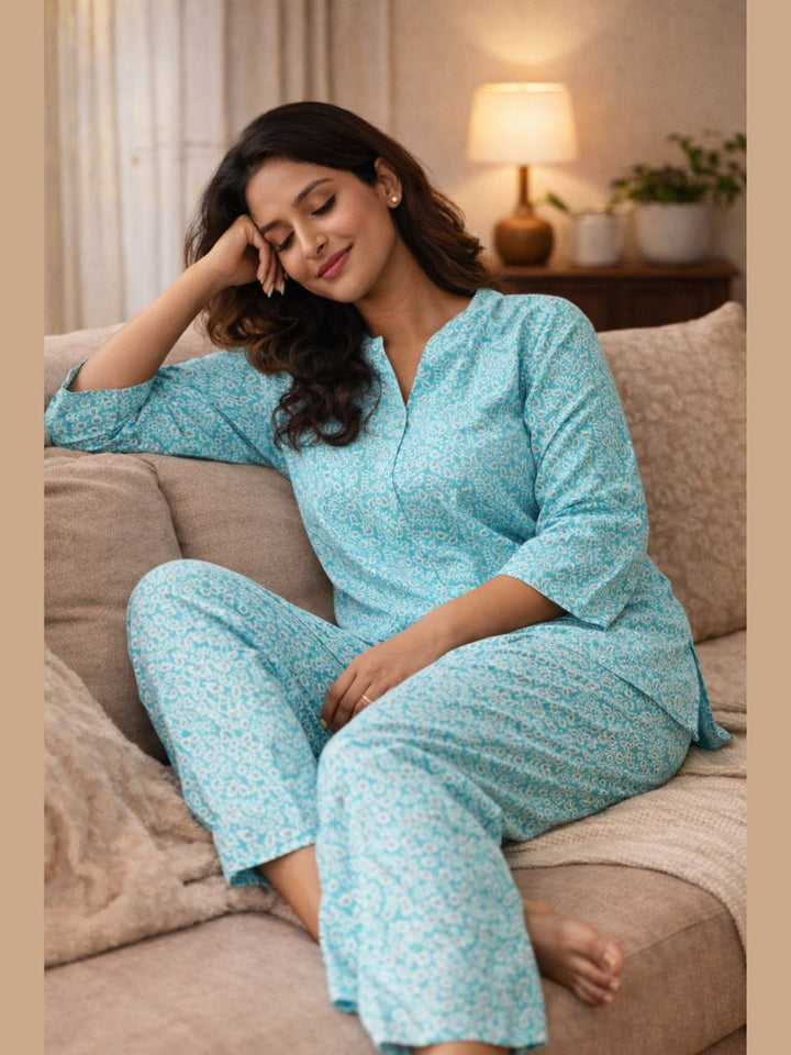 A Petals in blue Co-ord Set