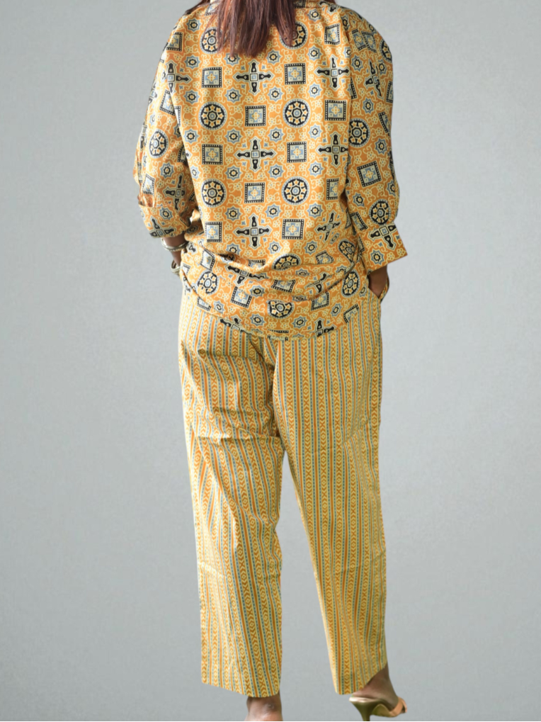 Sunlit Flow – Cotton Set, cotton co ord set, yellow co-ord set,co-ord sets


