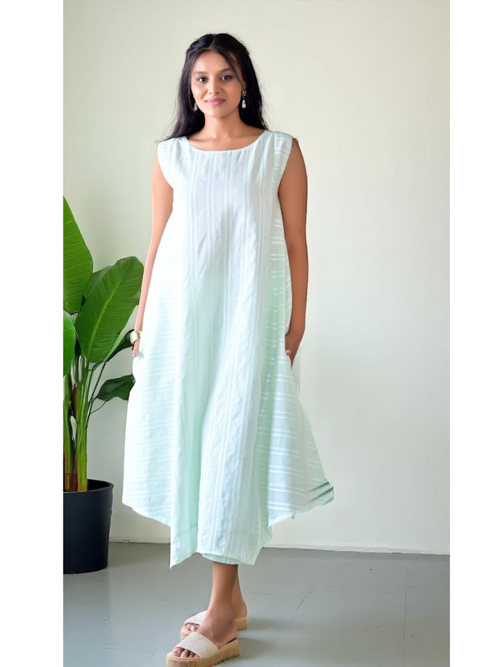 Sage Serenity Set – Elegance in Leno Weave, leno weave co ord set, sage green co ord set, party wear co ord
