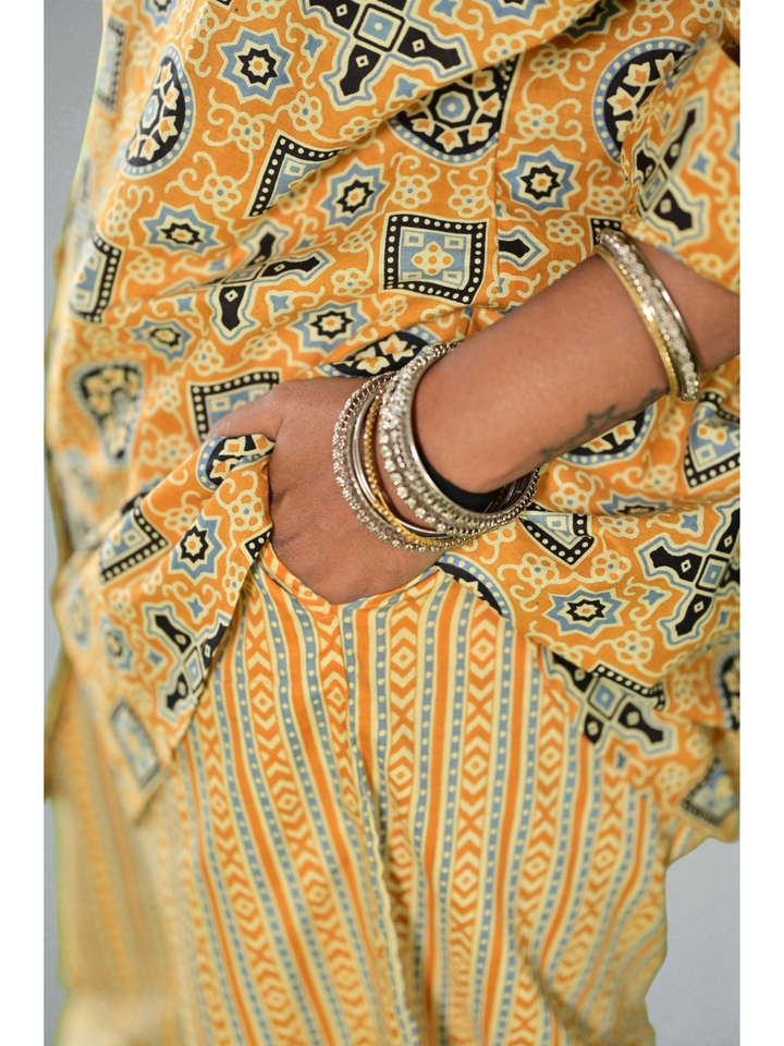 Sunlit Flow – Cotton Set, cotton co ord set, yellow co-ord set,co-ord sets


