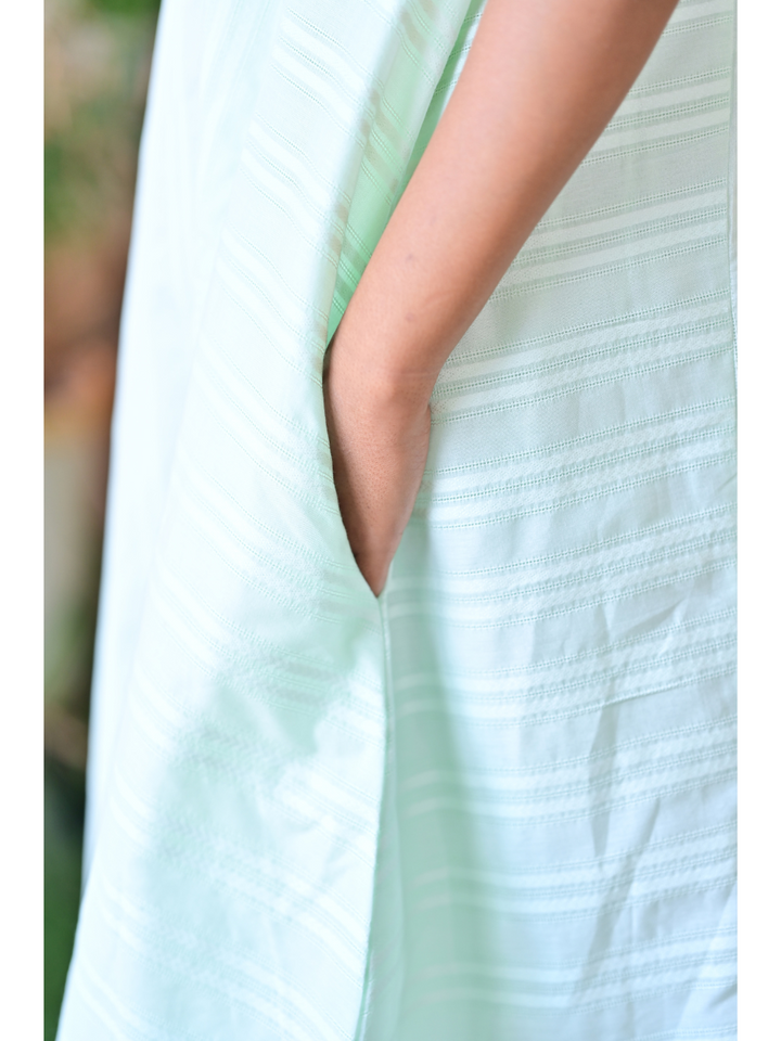 Sage Serenity Set – Elegance in Leno Weave, leno weave co ord set, sage green co ord set, party wear co ord
