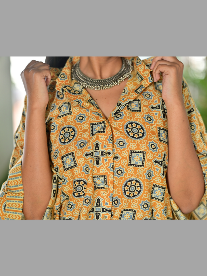 Sunlit Flow – Cotton Kaftan Set, cotton co ord set, yellow co-ord set, kaftan sets