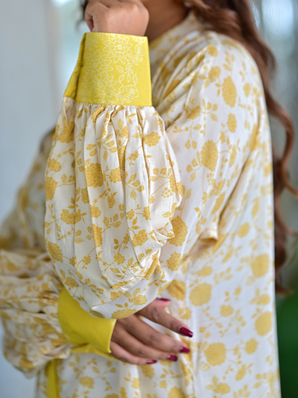  Ivory Sunshine Muslin Shirt, muslin fabric shirt, off-white shirts shirts, printed shirts, indowestern shirts, modern ethnic shirts, office wear shits