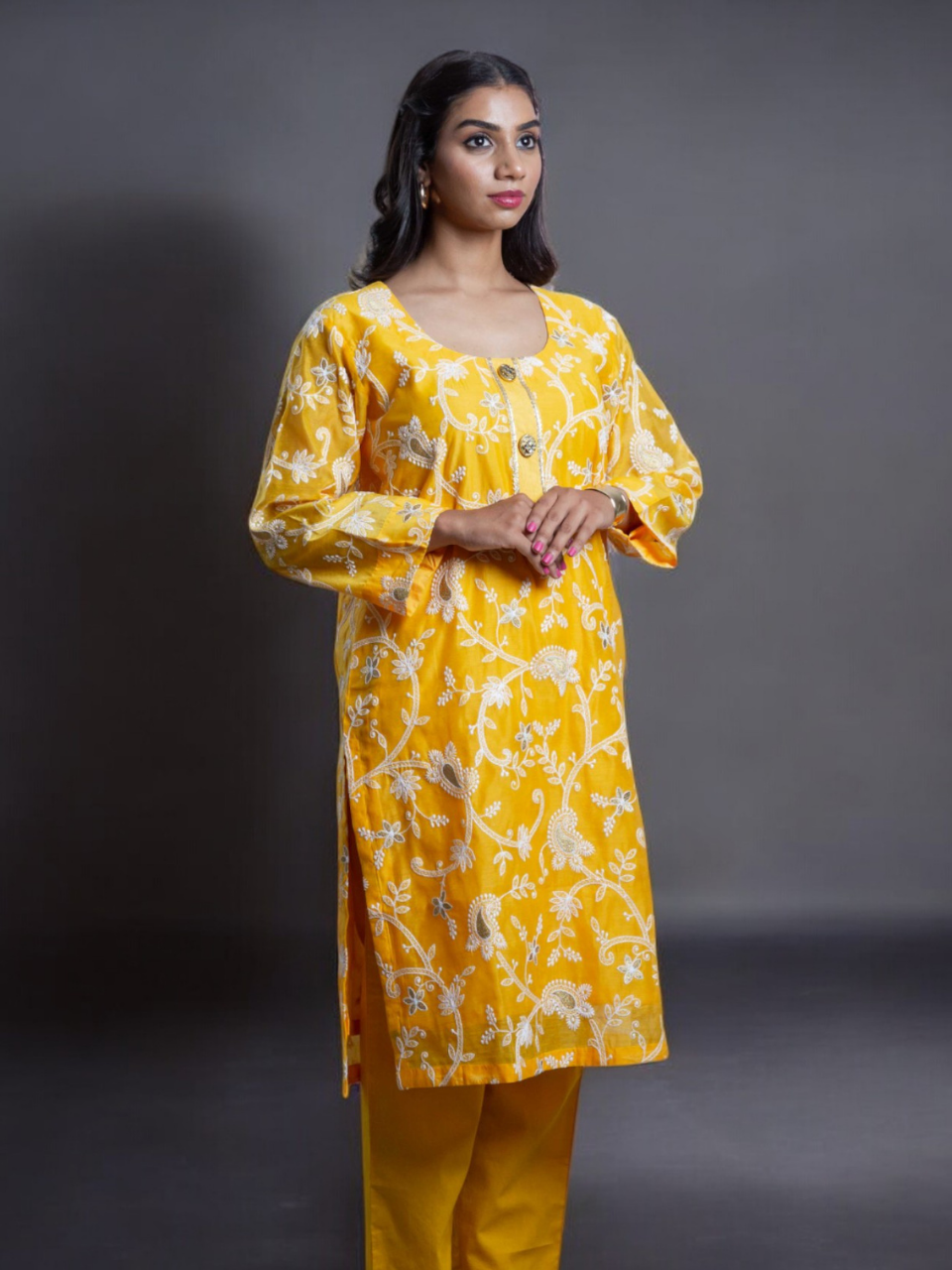  Golden Glow Chanderi Set, chanderi co ord set, yellow co ord set, party wear co ord, Pongal sale, Lohri sale
