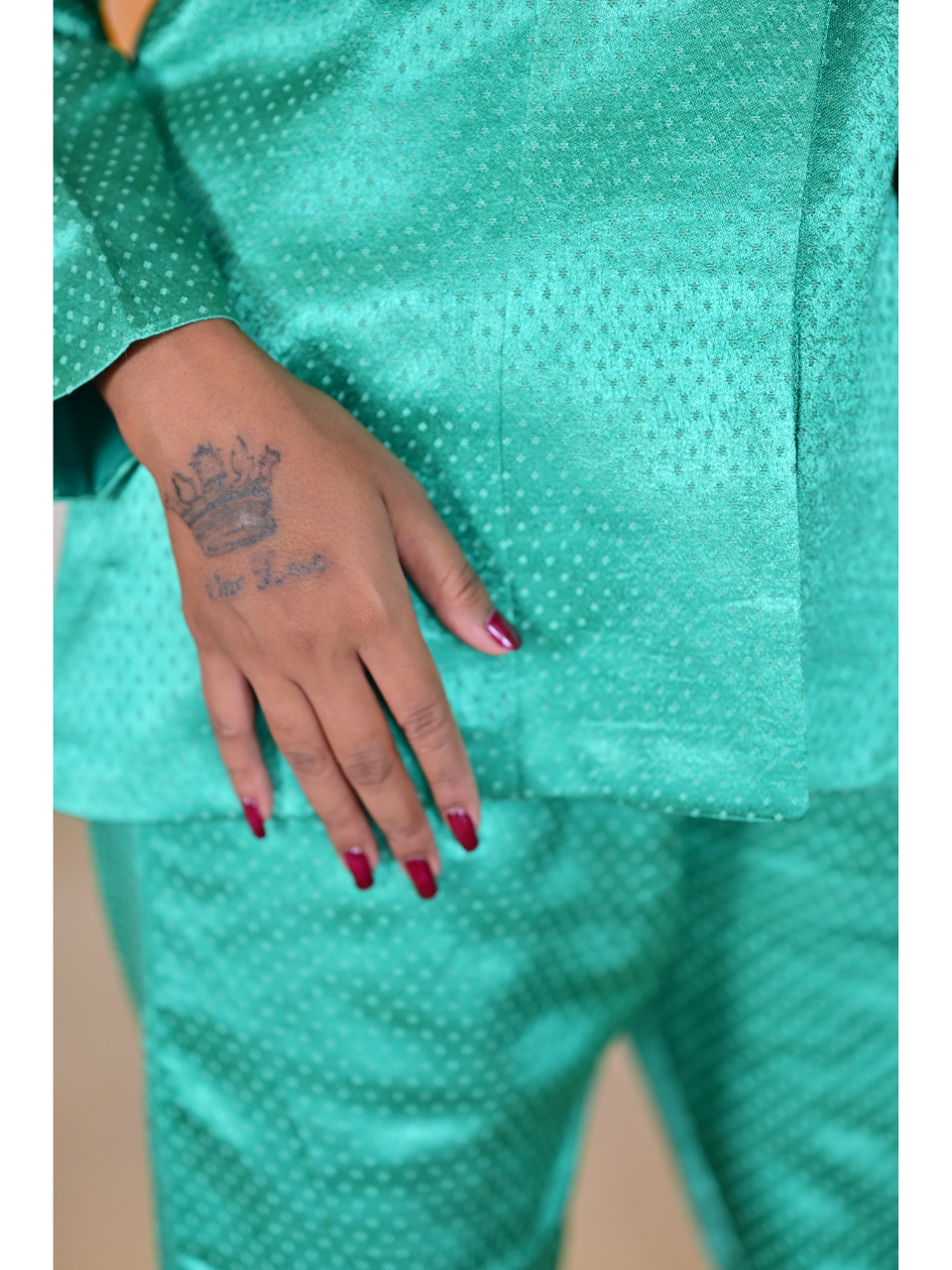 Mashru Silk Blazer Set, silk co ord set, green co-ord set, party co-ord sets