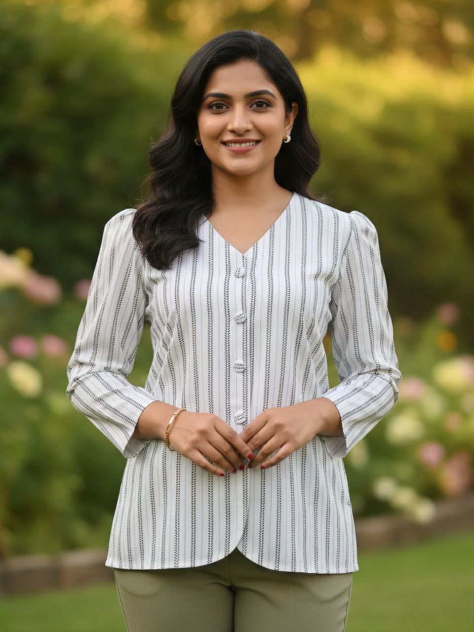 Rhythm Black And White Shirt, cotton shirt, black and white shirts, bow shirts, indo-western shirts, modern ethnic shirts, office wear shirts