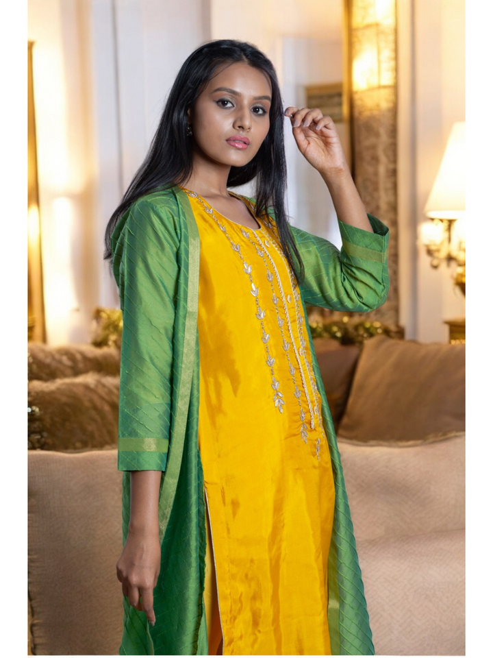  Radiant Yellow Set, silk co ord set, yellow co ord set, party wear co ord