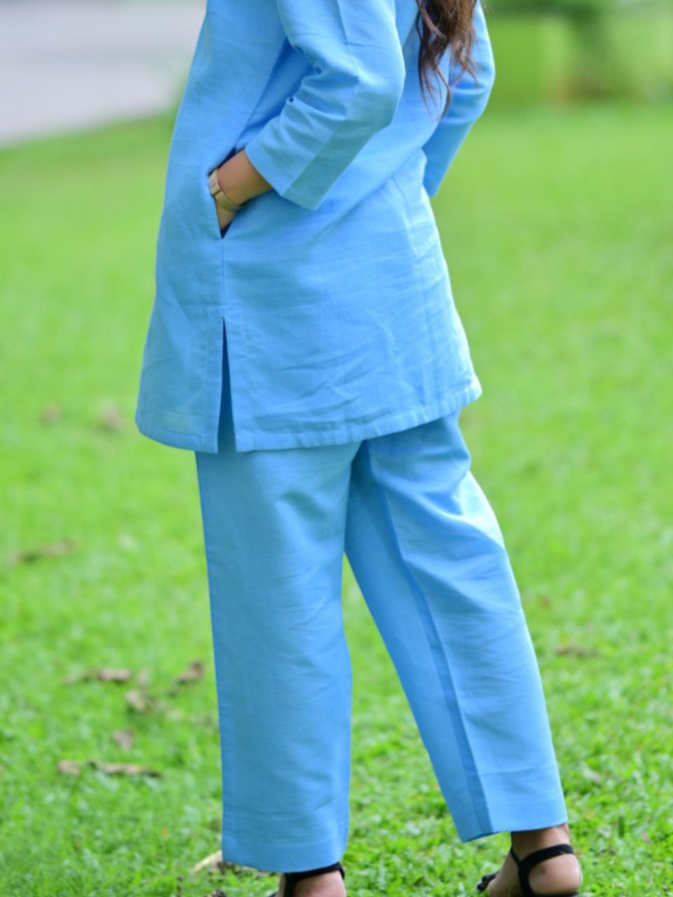 Ocean Blue A Linen Bottom Wear, linen pant,  blue pajamas