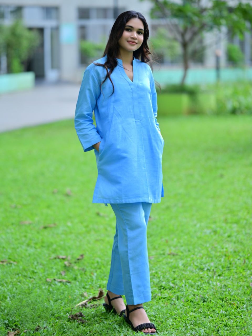 Ocean Blue A Linen Bottom Wear, linen pant,  blue pajamas