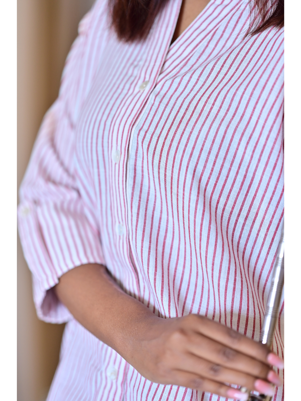 Rust Harmony Shirt – Earthy Stripes in Handloom Elegance, brown shirt, stripes shirt, handloom cotton shirt, formal shirts
