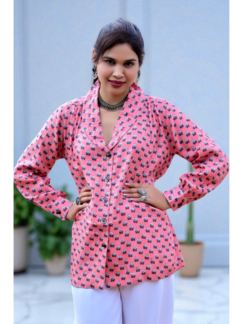 Petal Flow Pink shirt, cotton shirt, pink shirts, stylish shirts