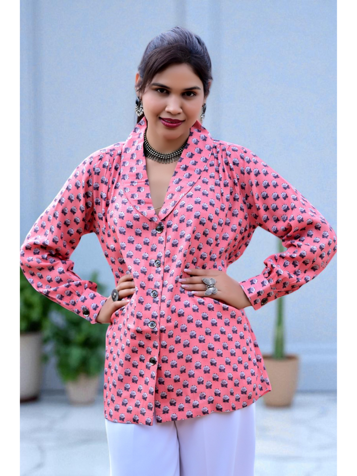 Petal Flow Pink shirt, cotton shirt, pink shirts, stylish shirts