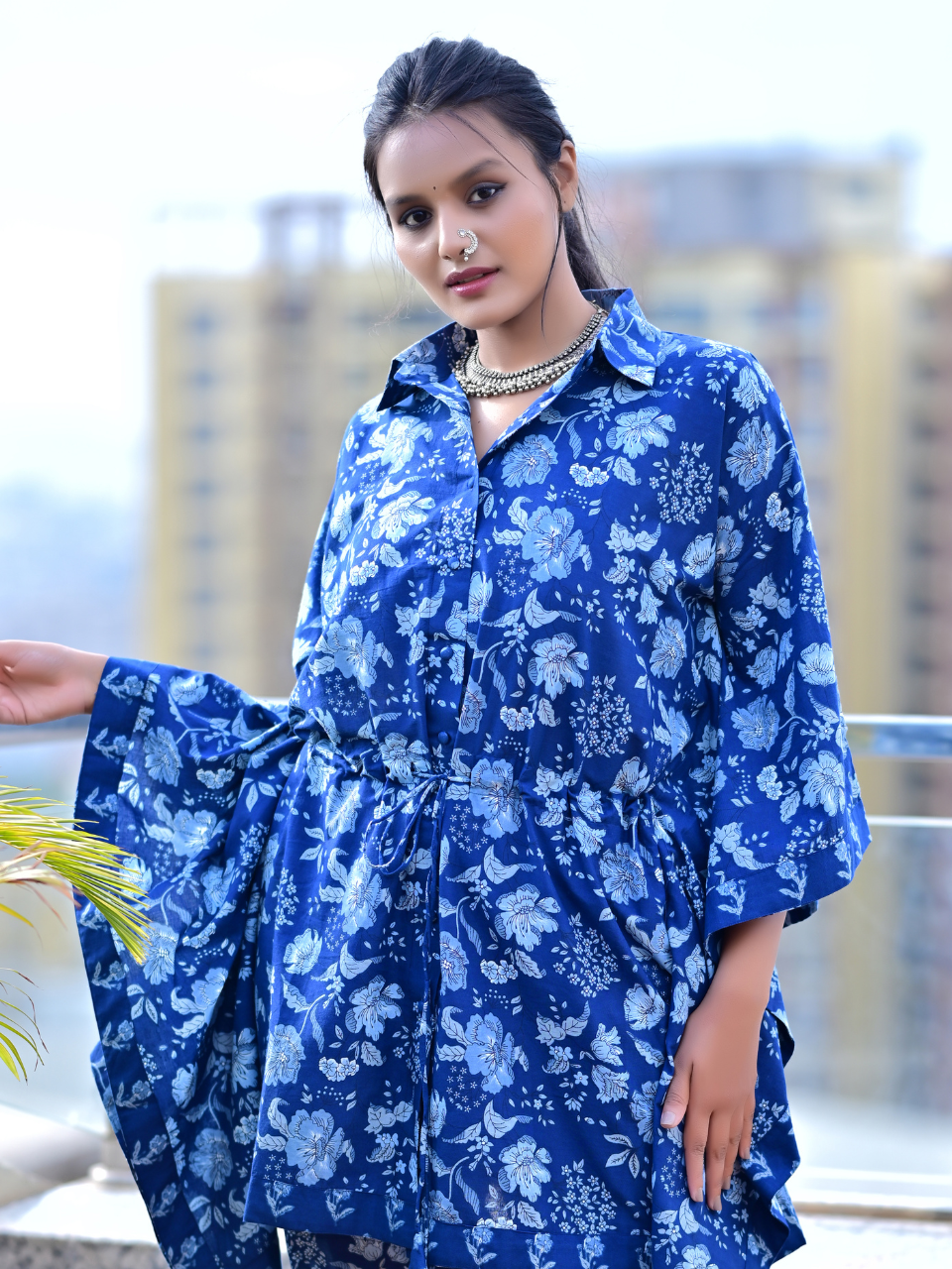 Blue Breeze – Cotton Kaftan Set, cotton co ord set, blue co-ord set, kaftan sets
