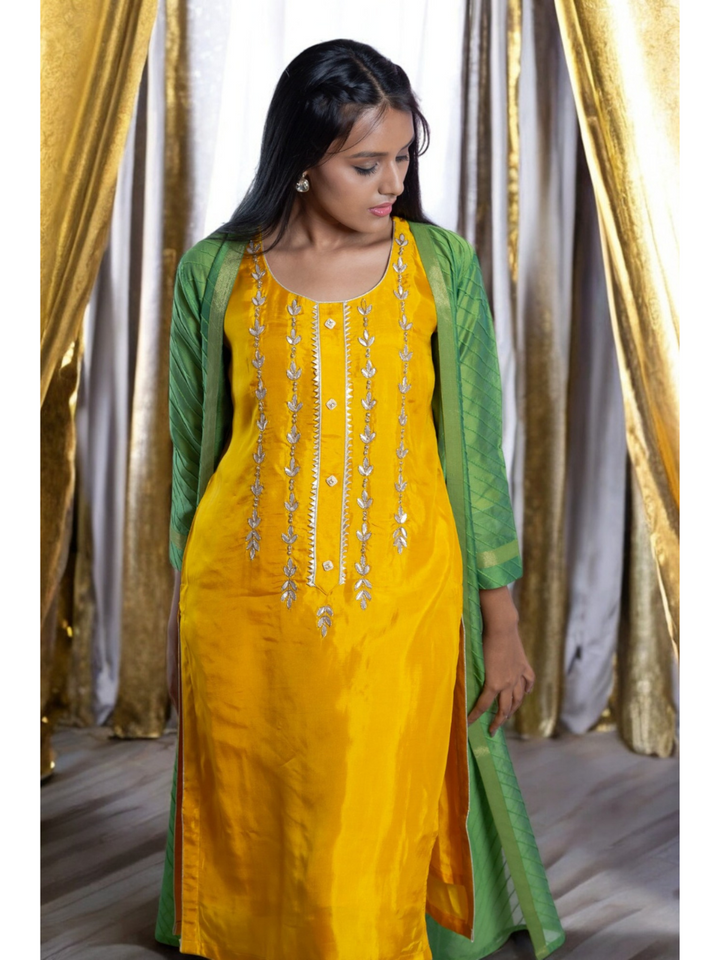  Radiant Yellow Set, silk co ord set, yellow co ord set, party wear co ord, Pongal sale, Lohri sale