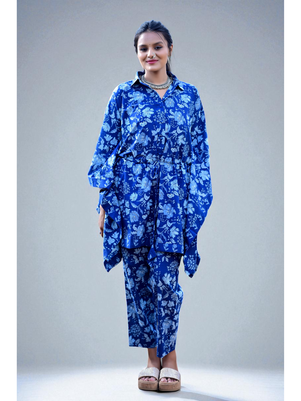 Blue Breeze – Cotton Kaftan Set, cotton co ord set, blue co-ord set, kaftan sets
