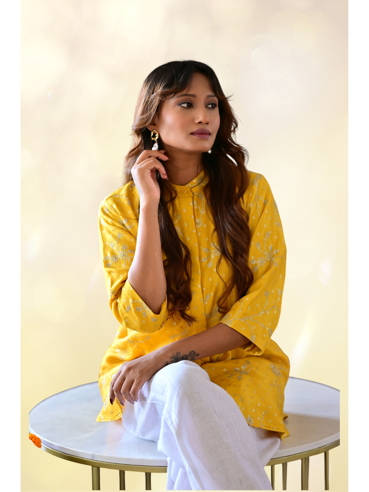  Khadi Silk Zari Shirt, khadi shirt, yellow shirts, partywear shirts
