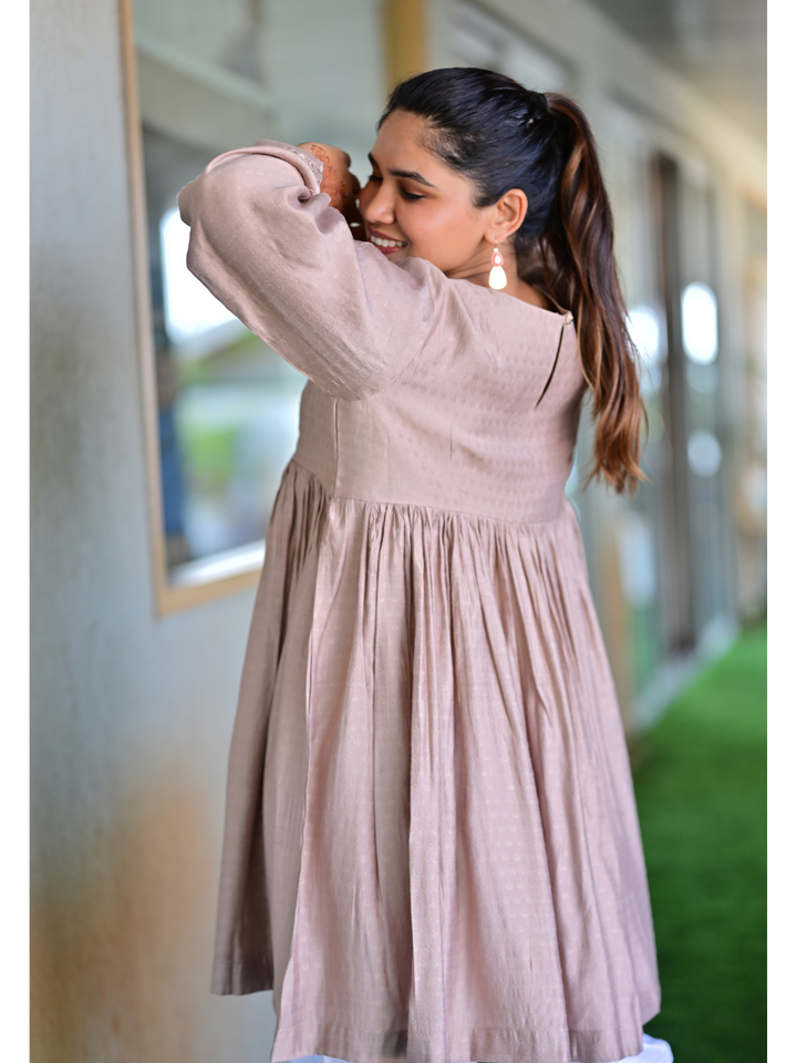 Beige Embroidered Kurti Top, Viscose top, beige tops, stylish kurti, embroidered top, modern ethnic, indo western kurti