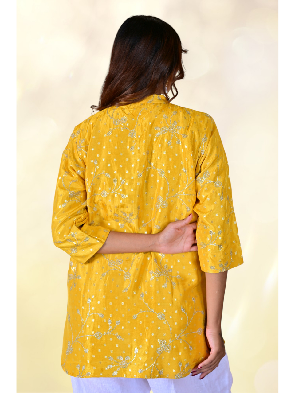  Khadi Silk Zari Shirt, khadi shirt, yellow shirts, partywear shirts

