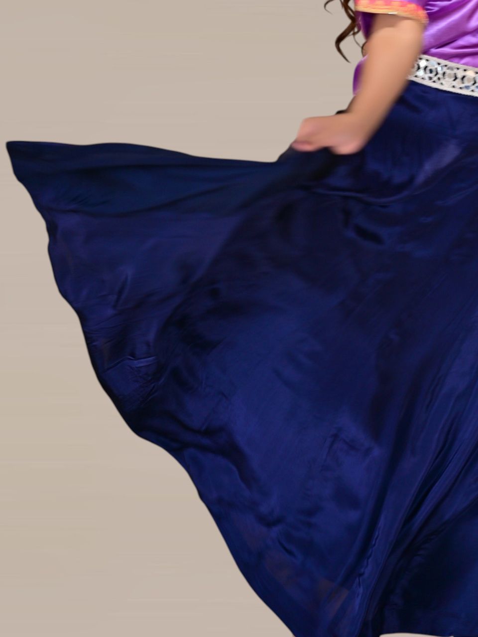 Navy Blue Skirt, flared skirt, partywear skirt, silk skirt