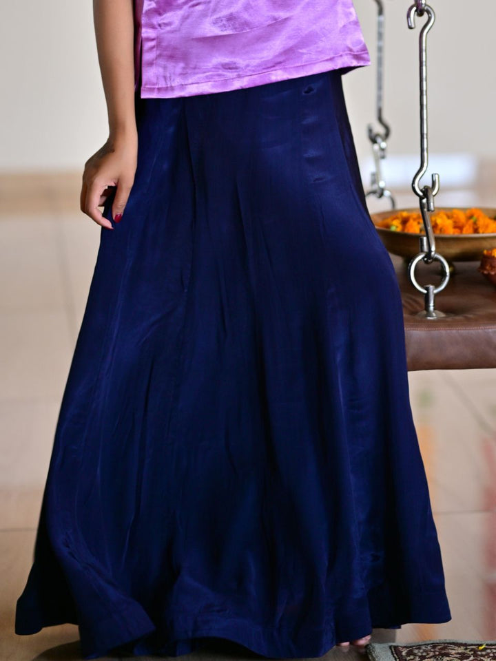 Navy Blue Skirt, flared skirt, partywear skirt, silk skirt