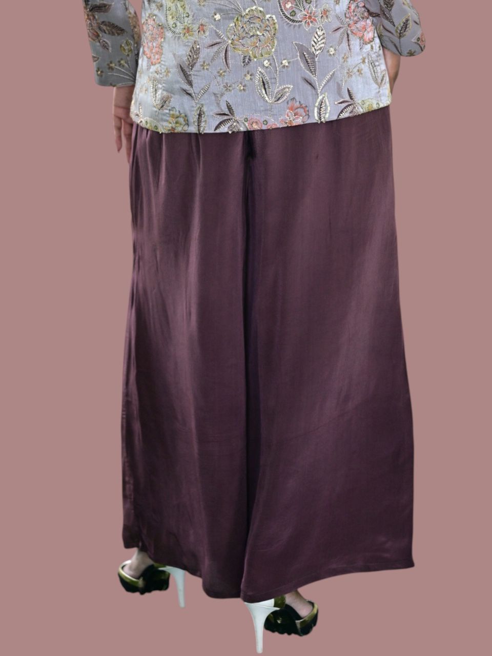  Brown Bahaar Pant, chanderi pant, brown bottoms, partywear bottoms
