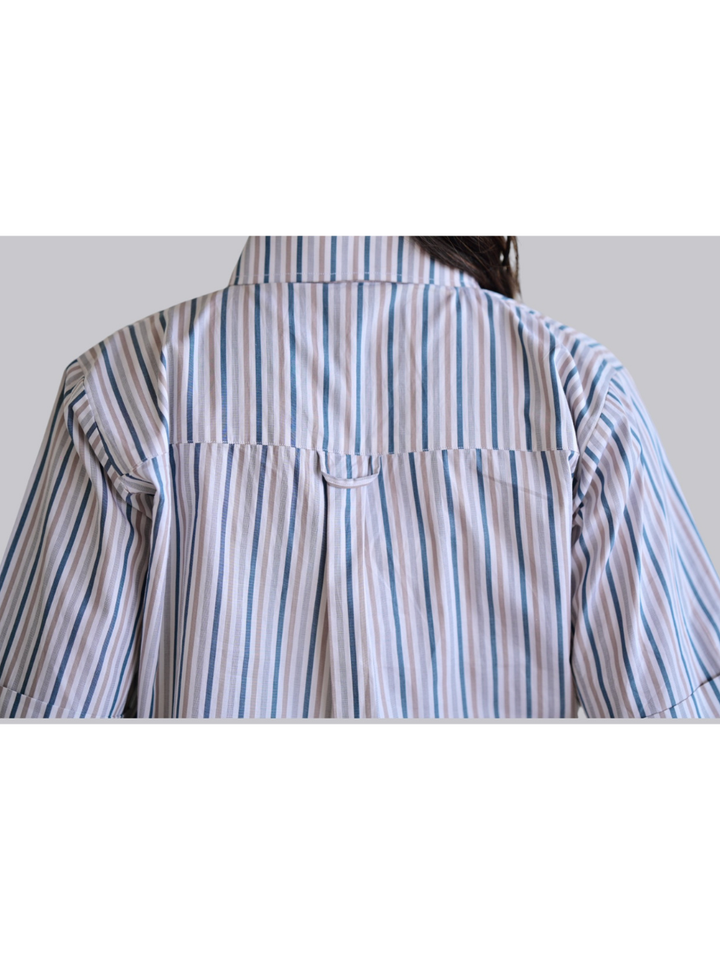 Urban Stripes Shirt, yarn cotton shirt, Grey and brown color shirt, stripes shirt, formal shirts