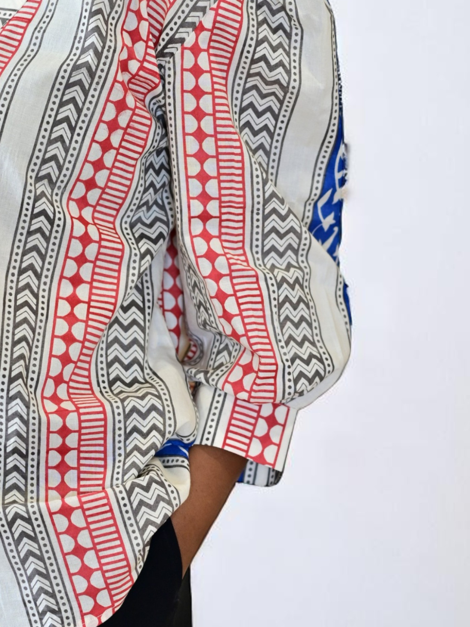 Pattern Bloom Shirt – Hand Block Print on Cambric Cotton, pattern shirt, printed shirts, cambric cotton shirts