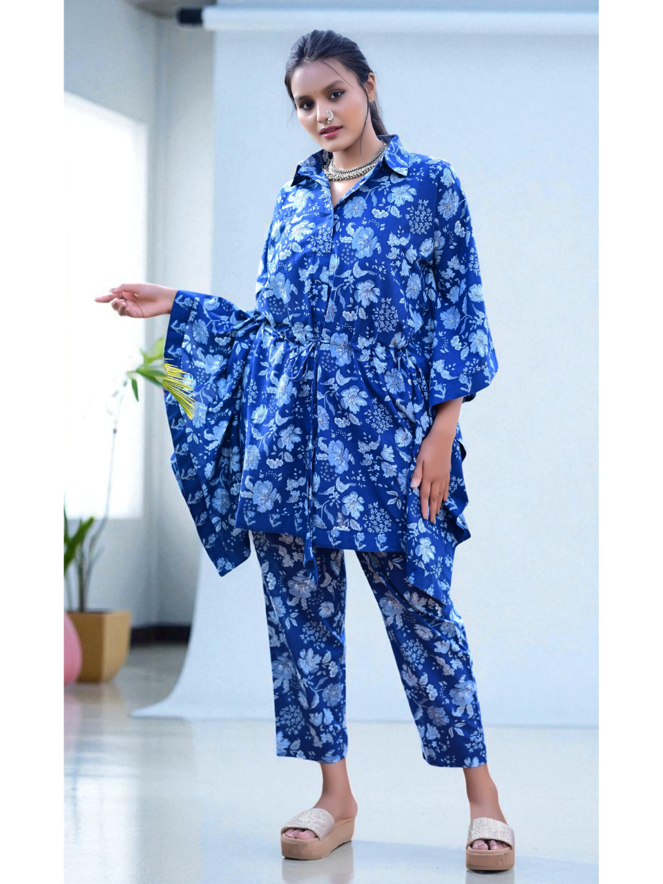 Blue Breeze – Cotton Kaftan Set, cotton co ord set, blue co-ord set, kaftan sets
