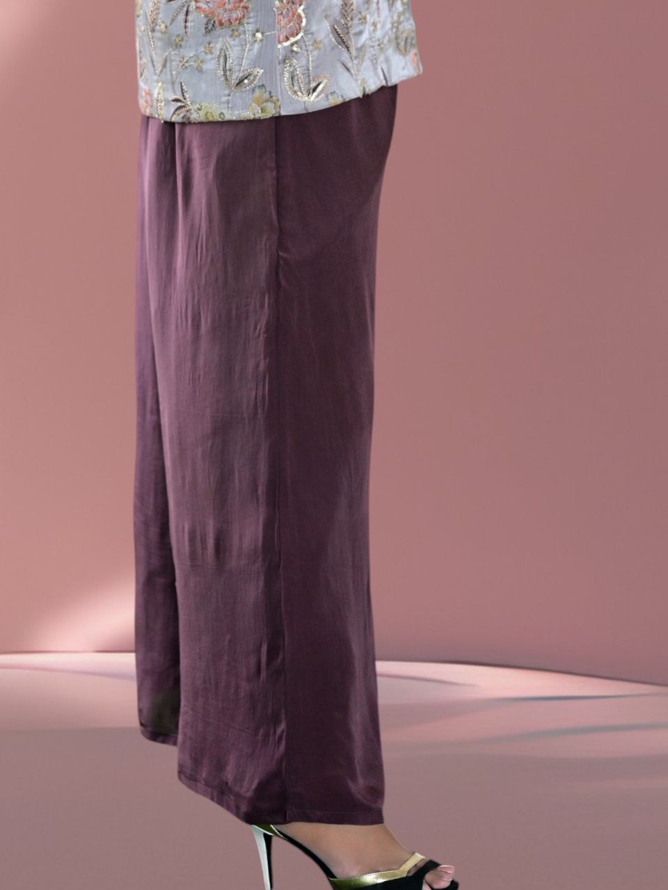  Brown Bahaar Pant, chanderi pant, brown bottoms, partywear bottoms
