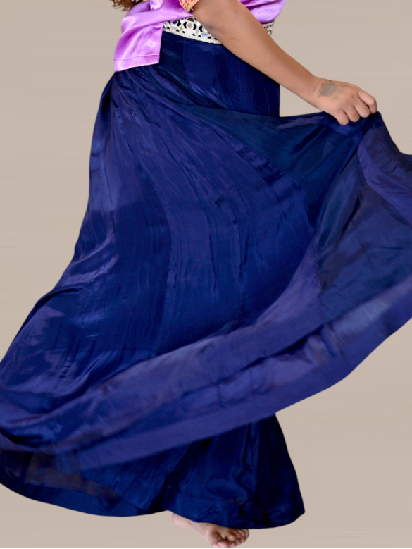 Pink Blue Rajkumari Ensemble, Skirt Set, partywear set, purple set, silk set