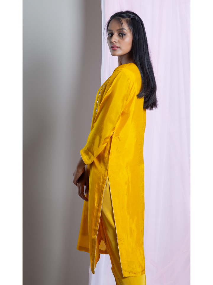  Radiant Yellow Set, silk co ord set, yellow co ord set, party wear co ord, Pongal sale, Lohri sale