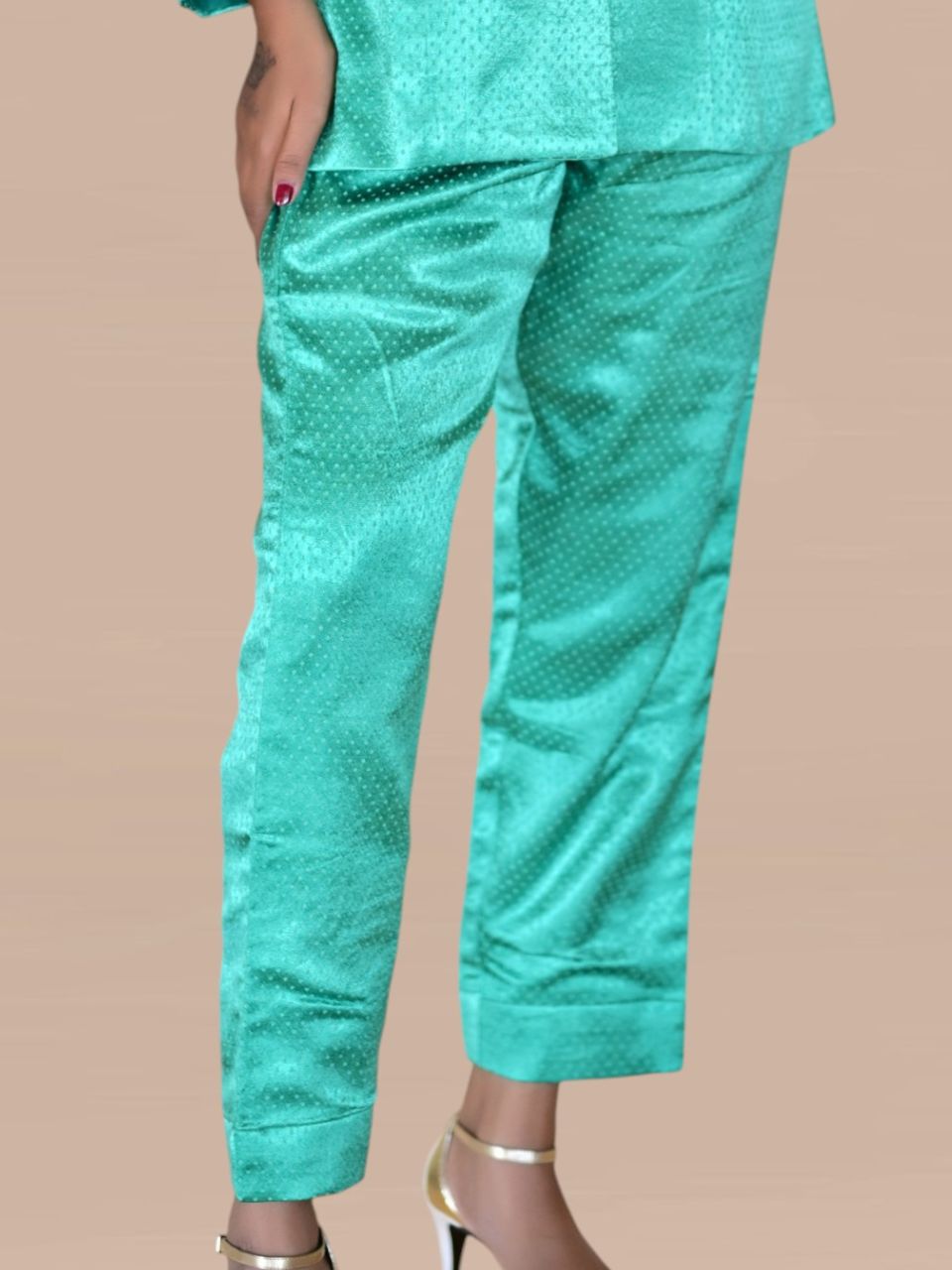 Mashru Silk Pant, silk pant, green bottom, party bottoms