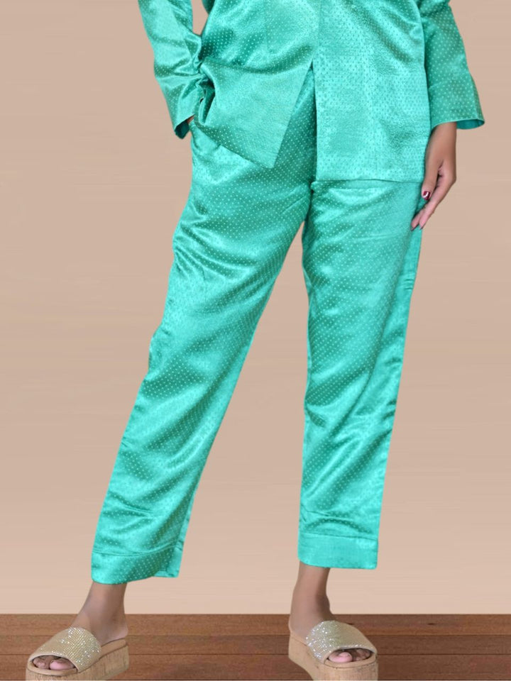 Mashru Silk Pant, silk pant, green bottom, party bottoms