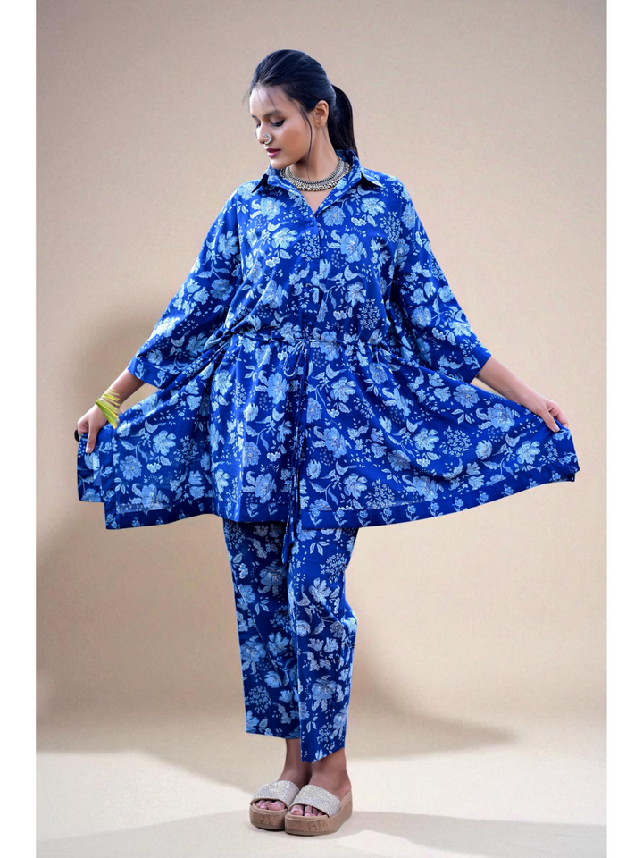 Blue Breeze – Cotton Kaftan Set, cotton co ord set, blue co-ord set, kaftan sets
