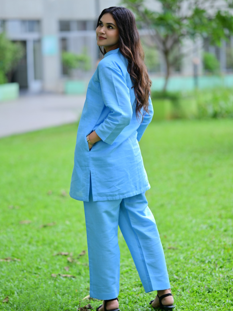  Blue Kurtis, Blue Breeze Cotton Linen Kurti, Cotton linen Kurtis for women 
