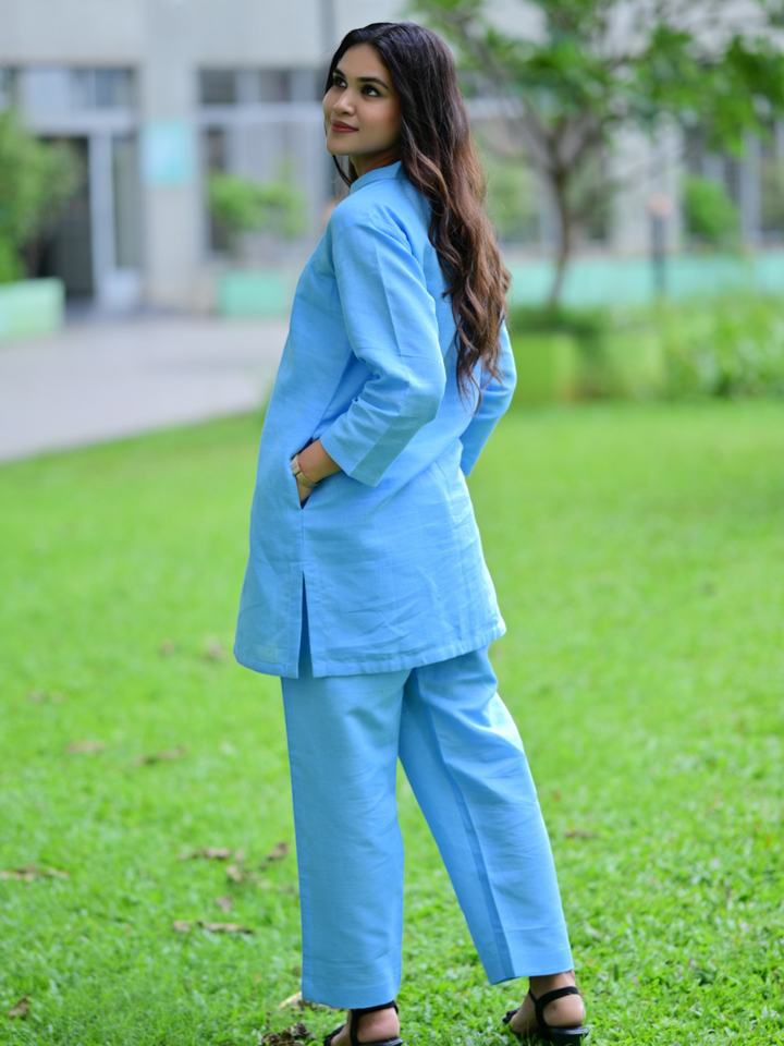  Blue Kurtis, Blue Breeze Cotton Linen Kurti, Cotton linen Kurtis for women 