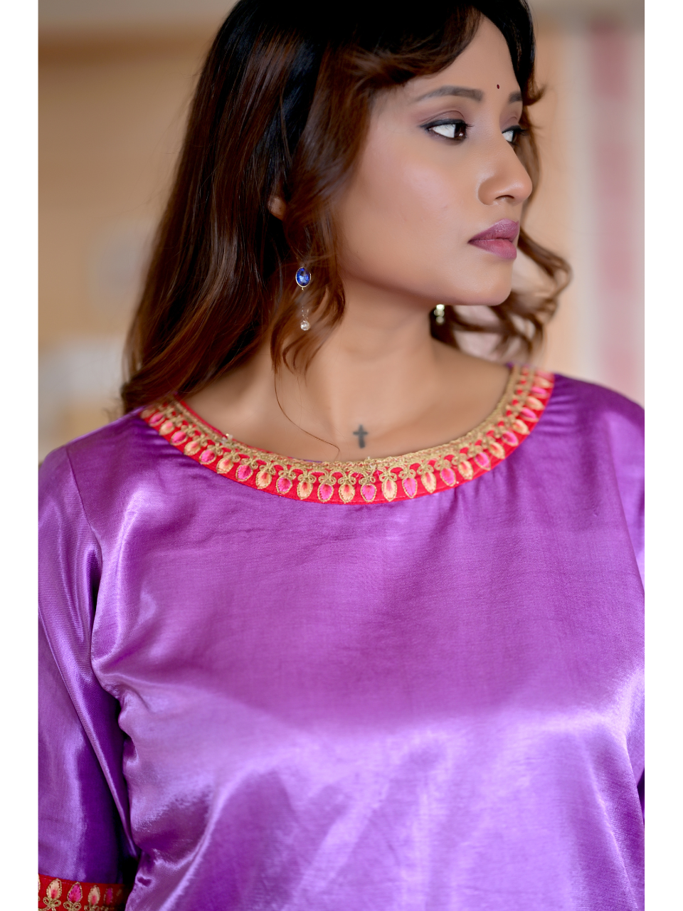 Pink Blue Rajkumari Ensemble, Skirt Set, partywear set, purple set, silk set