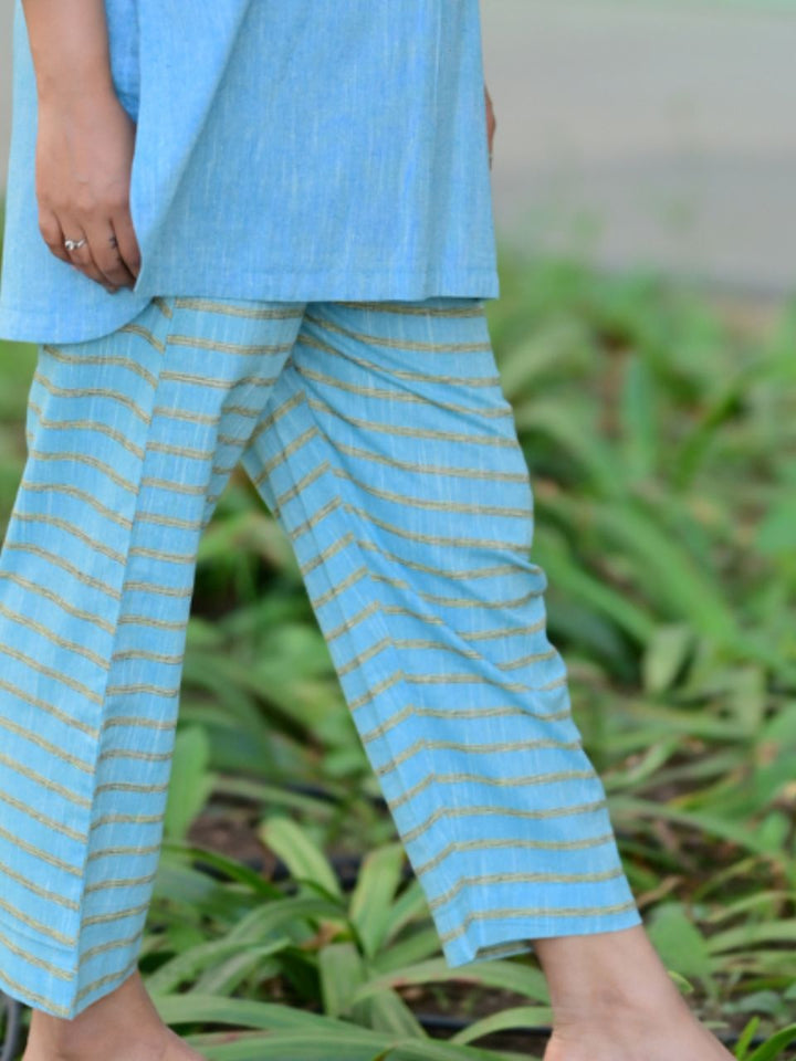 Blue Cotton Linen Bottom Wear, cotton trousers, linen pajama, blue pants